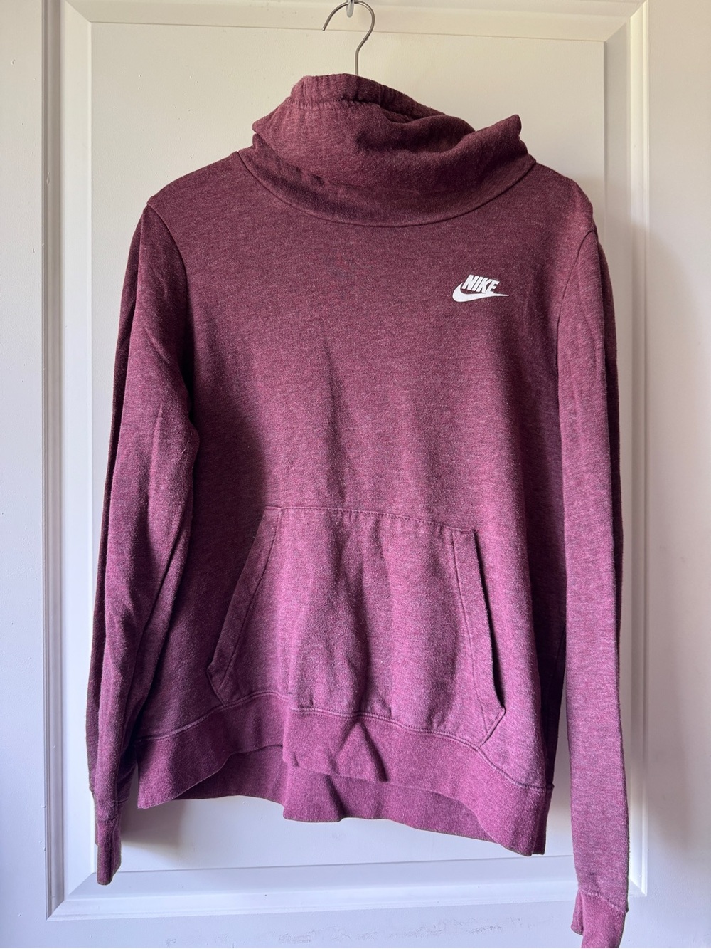 Nike Maroon Heather Funnel Neck Pullover